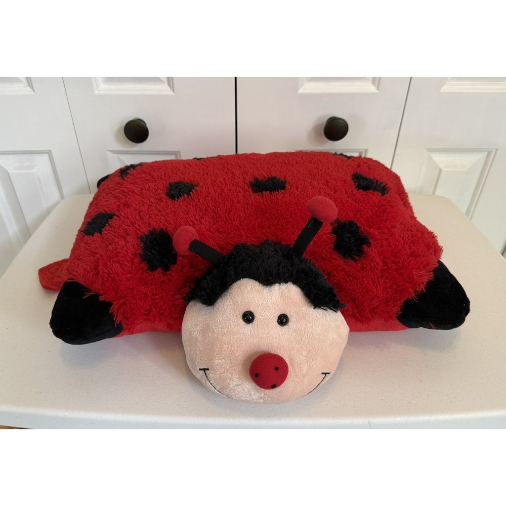 Pillow Pets Ladybug Red Black Lady Bug Soft Stuffed Plush 2010